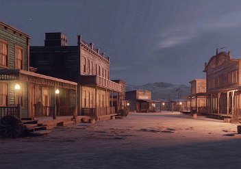 Wild West Town Scene
