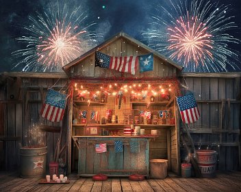 Rustic Fourth of July Stand